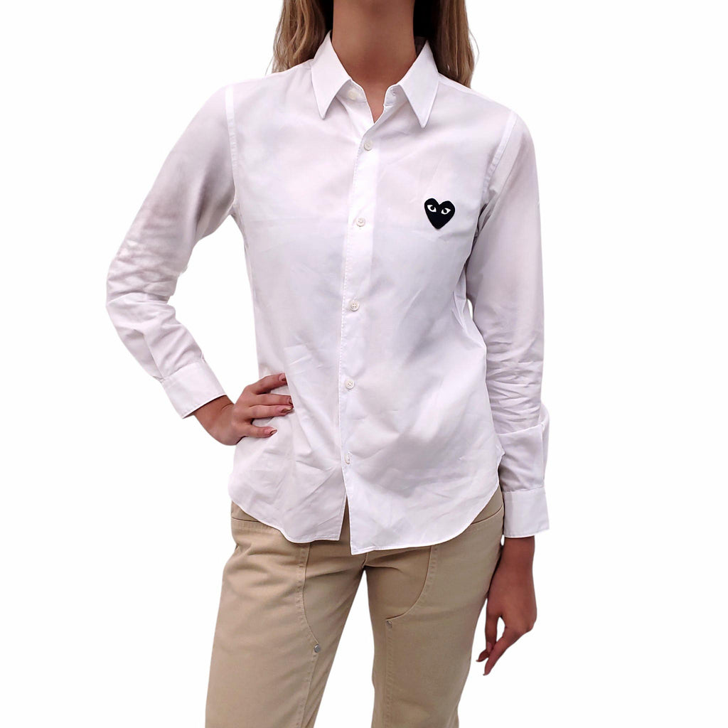 COMME DES GARÇONS PLAY WHITE BLOUSE - SIZE M