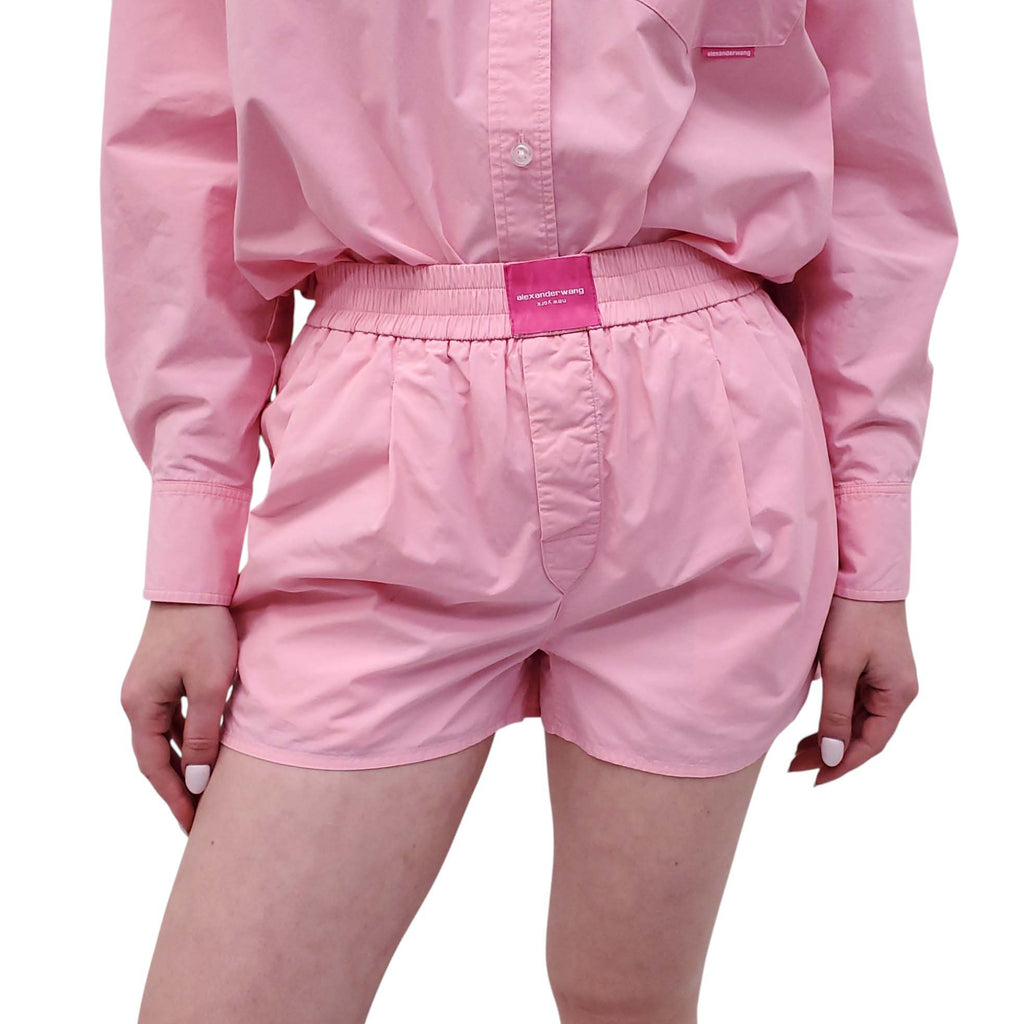 ALEXANDERWANG.T PINK LOGO SHORTS SET - SIZE XS