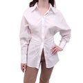 ACNE STUDIOS WHITE COTTON BLOUSE WITH CINCHED BACK - SIZE 36