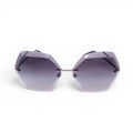 CHANEL SILVER LARGE FRAME SUNGLASSES WITH CC LOGO