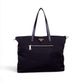 PRADA BLACK NYLON TOTE BAG WITH CROSSBODY STRAP