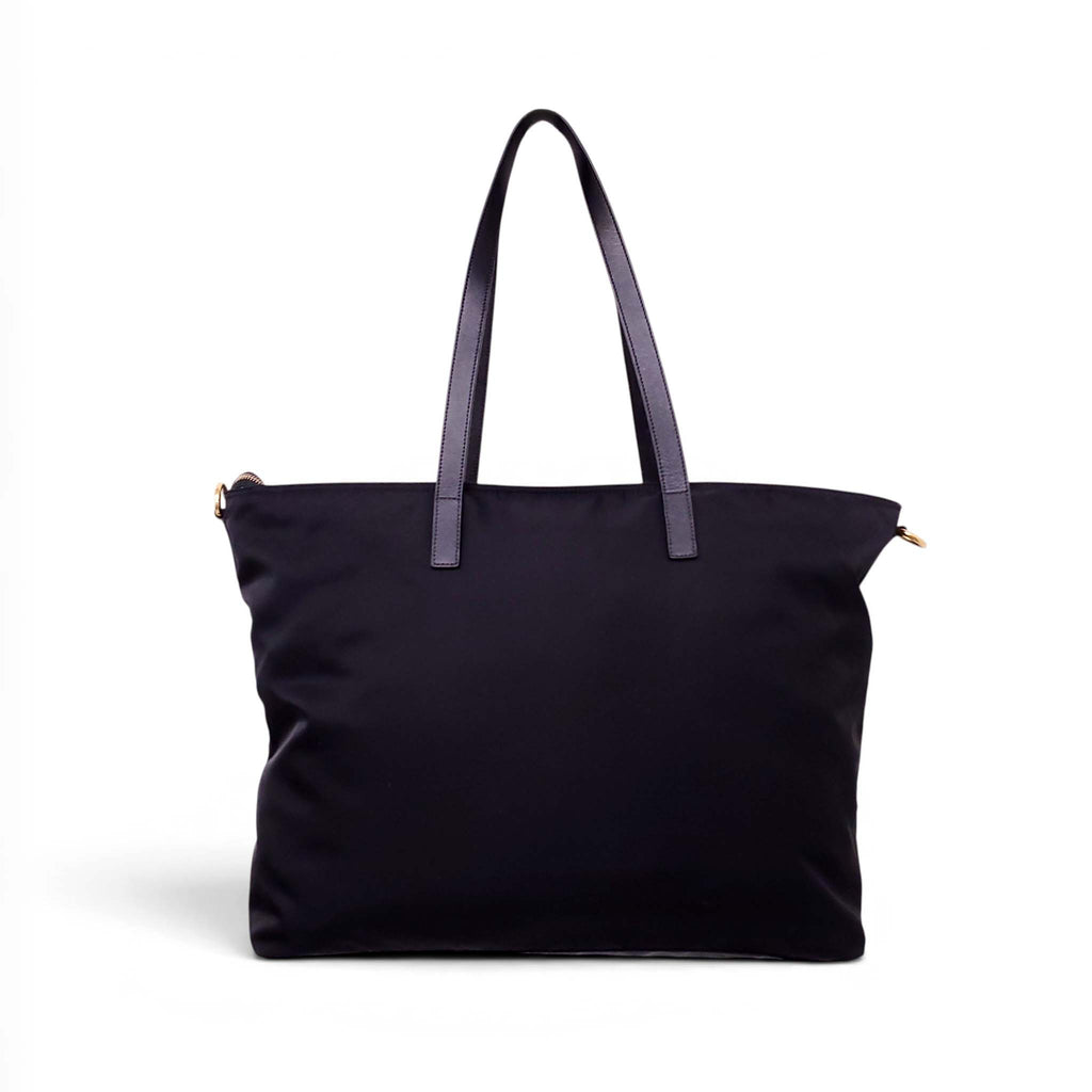 PRADA BLACK NYLON TOTE BAG WITH CROSSBODY STRAP