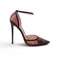 GIANVITO ROSSI BLACK PATENT AND LUCITE HEELS - SIZE 41