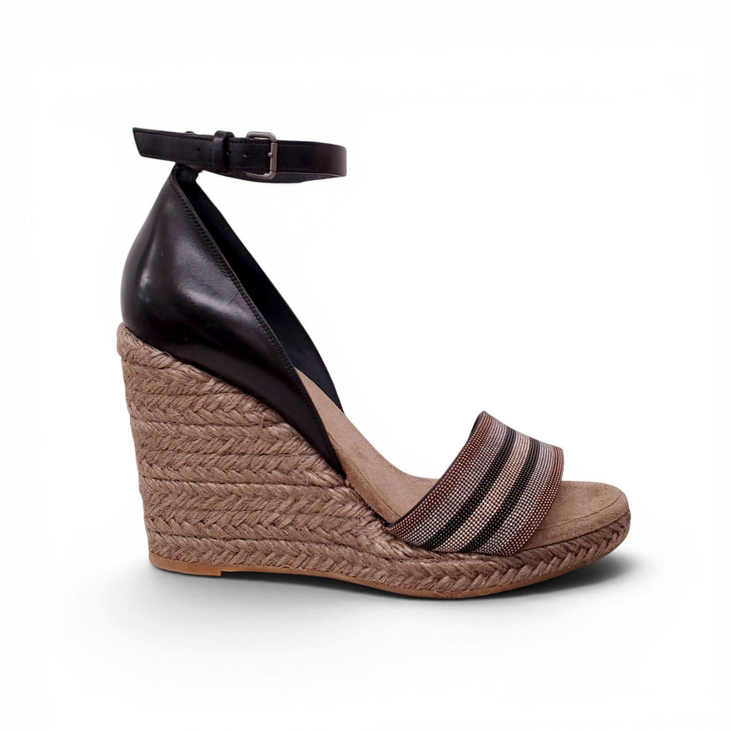 B.C. RAFFIA ESPADRILLES WITH MONILI DETAIL - SIZE 41
