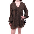 SAINT LAURENT LEOPARD PRINT MINI DRESS - SIZE 42