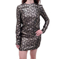 SAINT LAURENT METALLIC PATTERNED MINI DRESS - SIZE 38