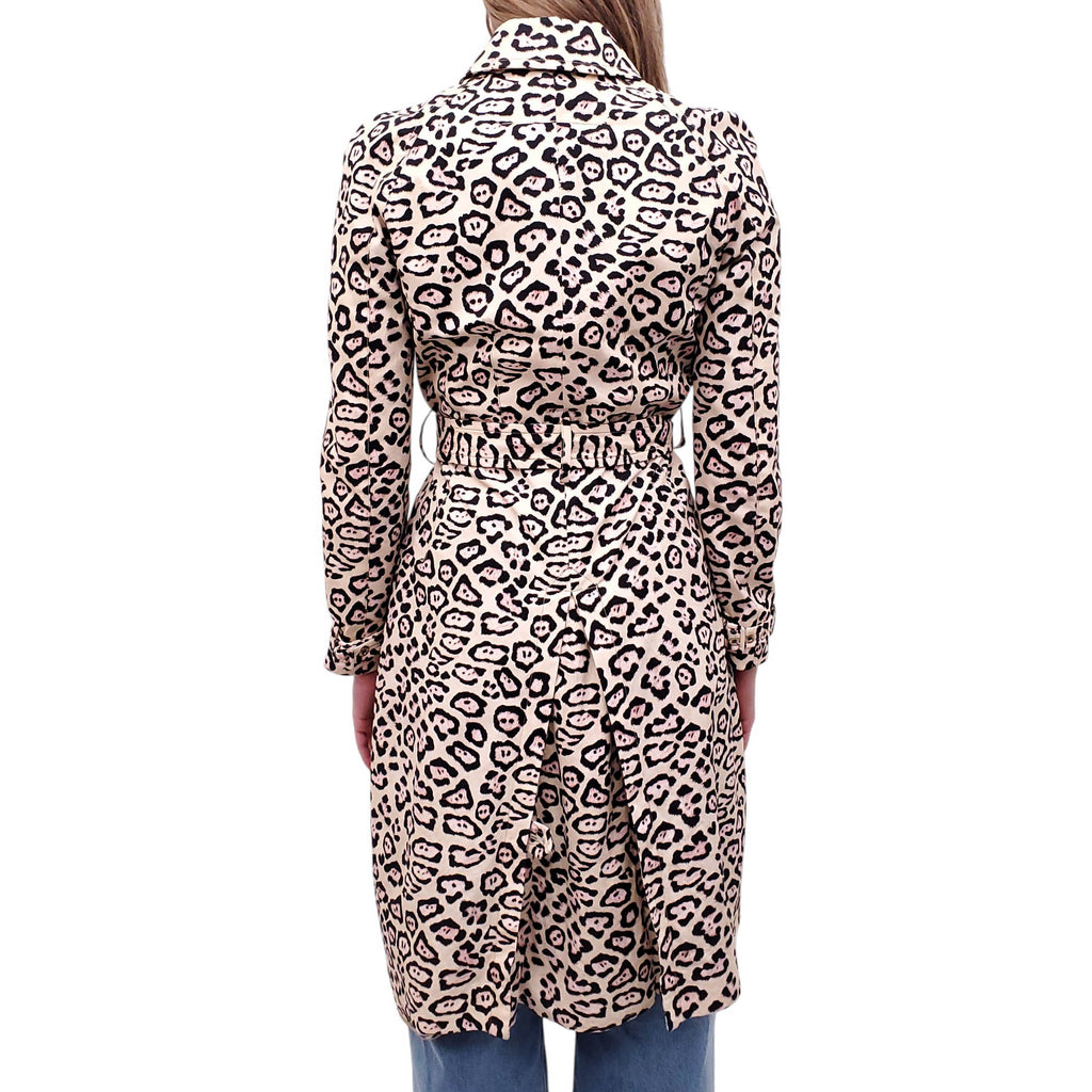 GIVENCHY LEOPARD PATTERNED TRENCH COAT - SIZE 38