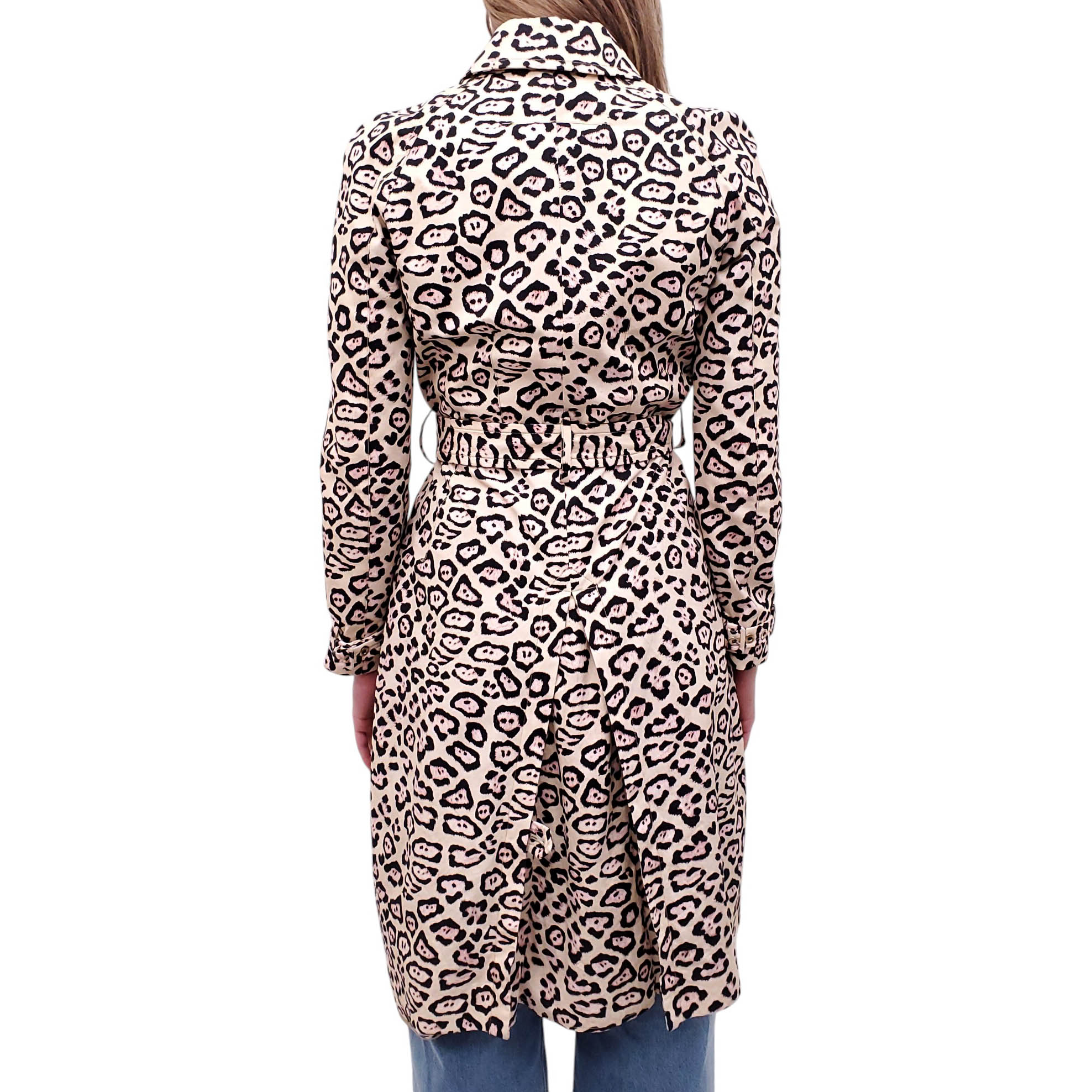 GIVENCHY LEOPARD PATTERNED TRENCH COAT - SIZE 38