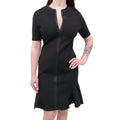 GIVENCHY BLACK SHORT-SLEEVE DRESS - SIZE 40