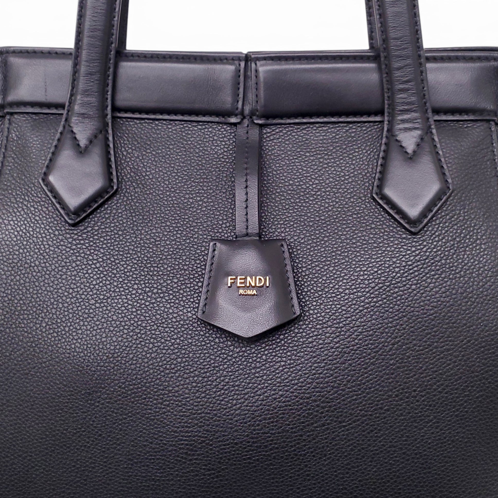 FENDI LARGE BLACK ORIGAMI SHOULDER BAG