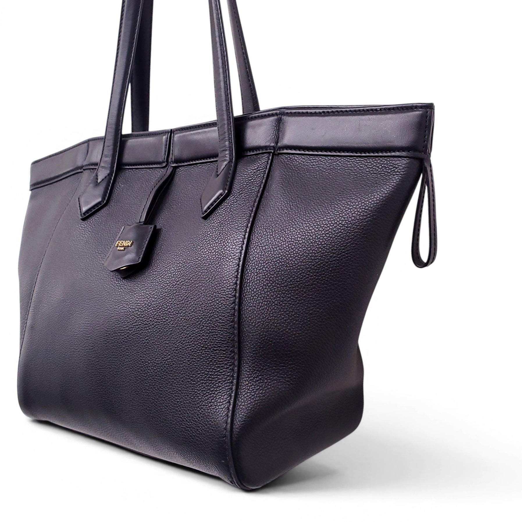 FENDI LARGE BLACK ORIGAMI SHOULDER BAG