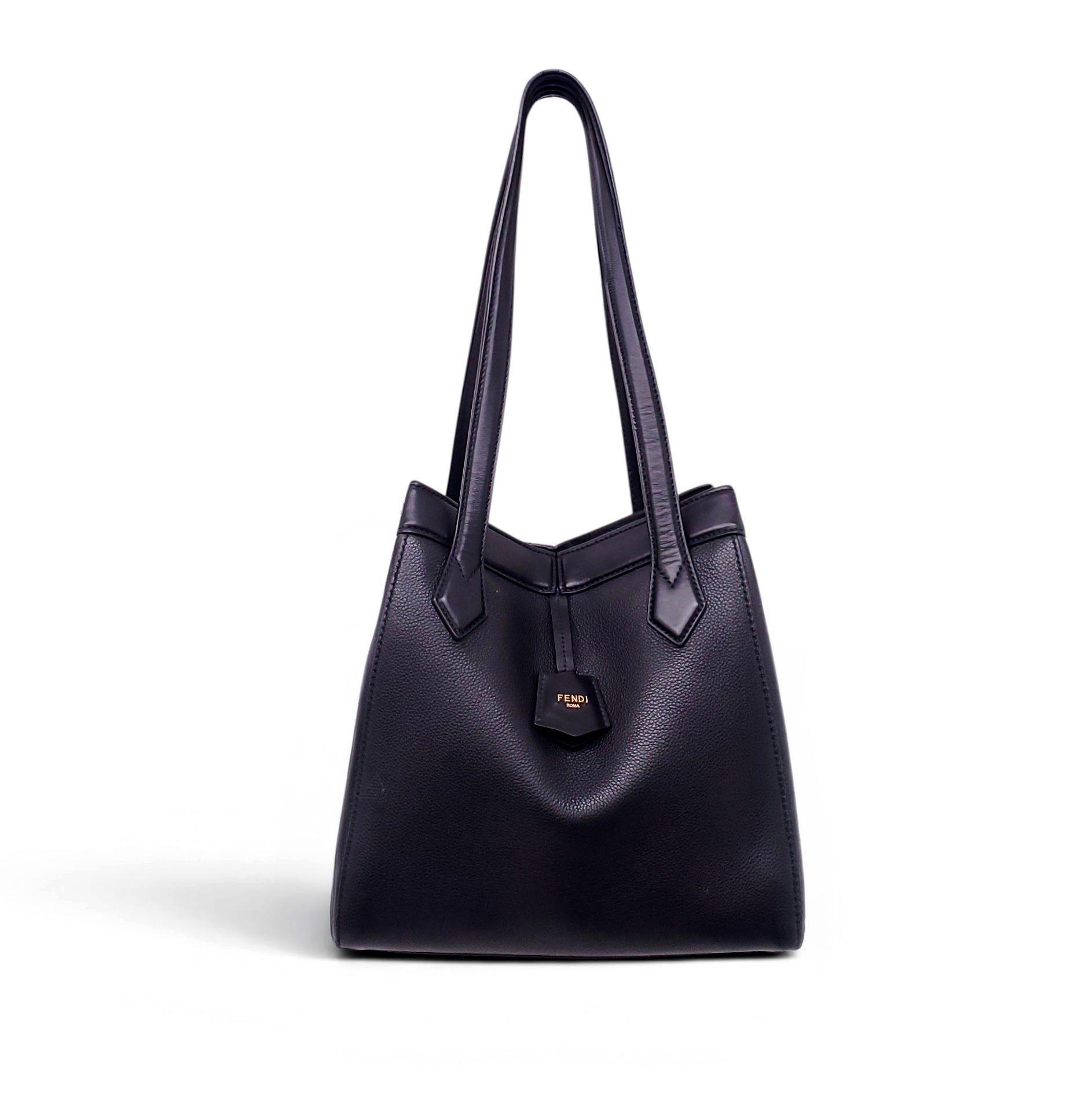 FENDI LARGE BLACK ORIGAMI SHOULDER BAG