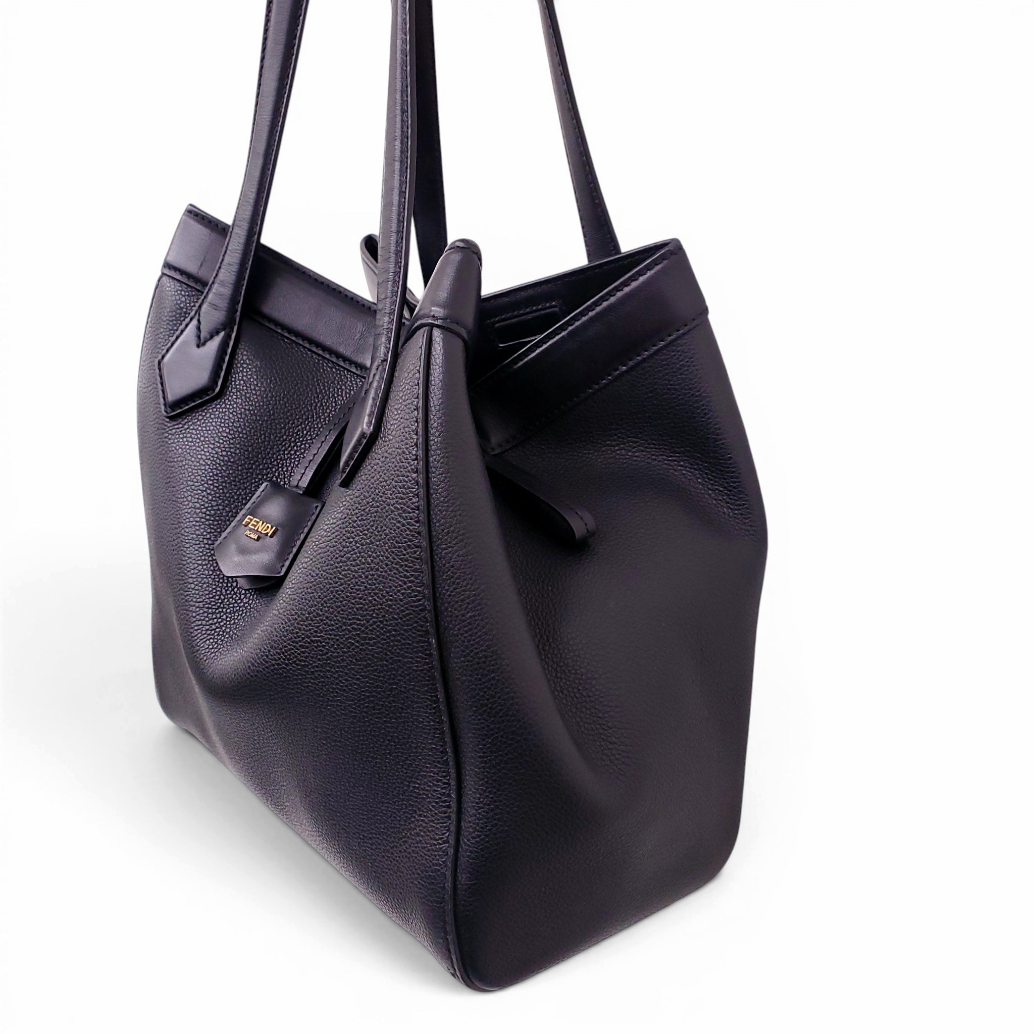 FENDI LARGE BLACK ORIGAMI SHOULDER BAG
