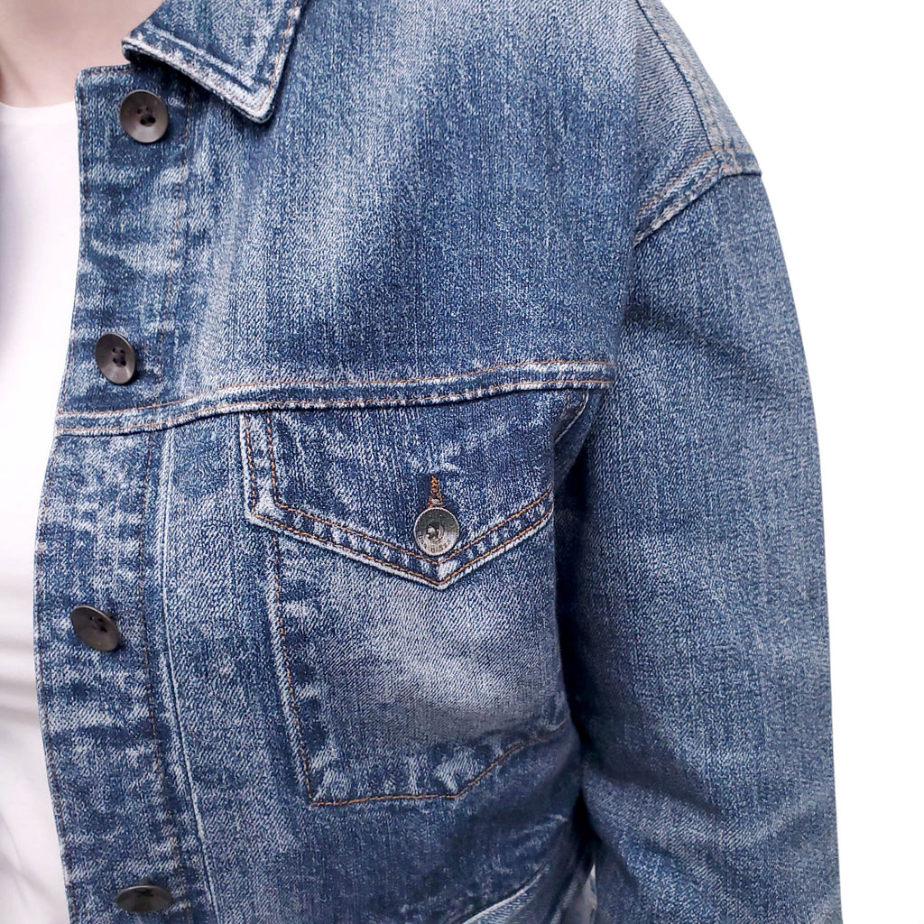 RAG & BONE MEL CROPPED MIRAMAR TRUCKER JACKET - SIZE S