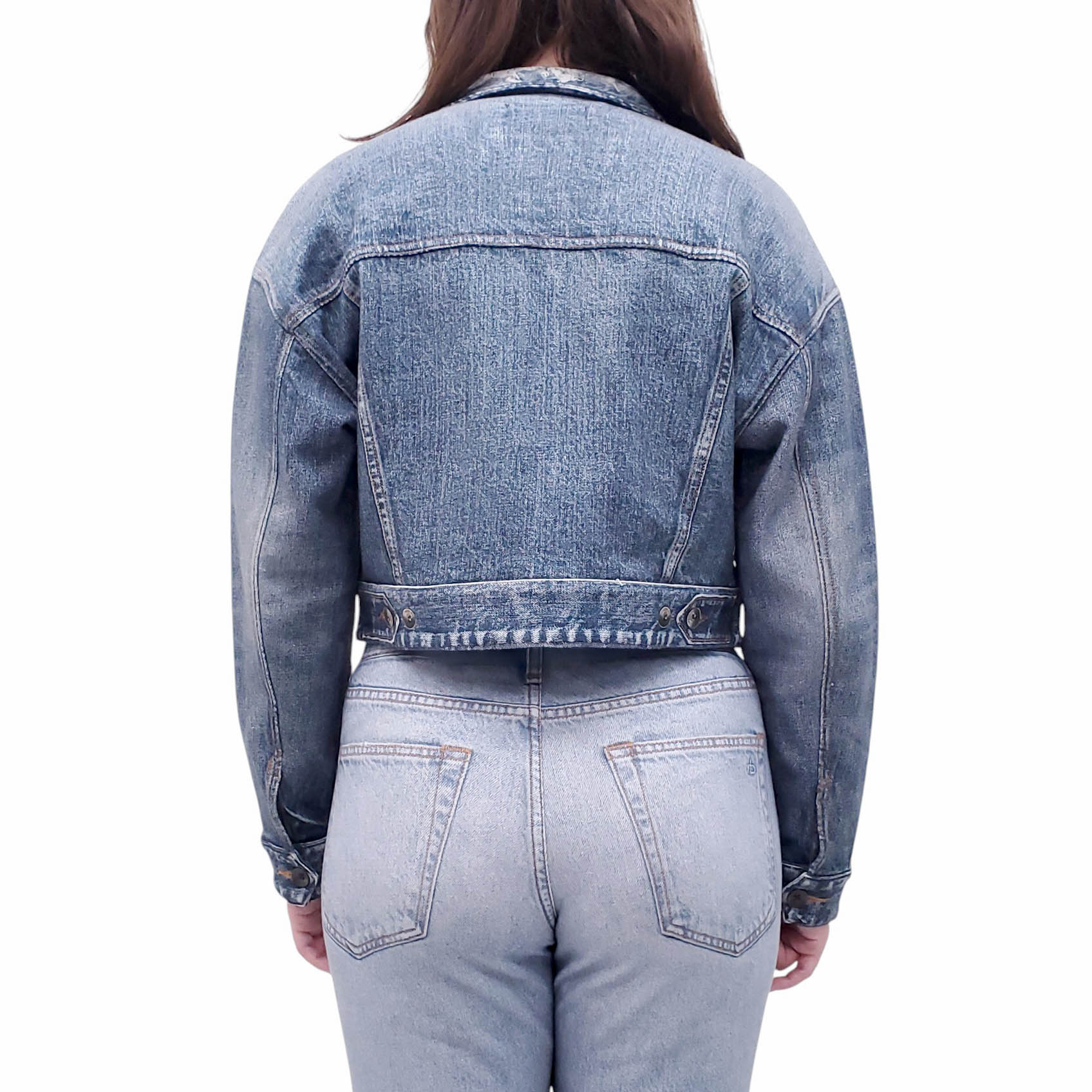 RAG & BONE MEL CROPPED MIRAMAR TRUCKER JACKET - SIZE S