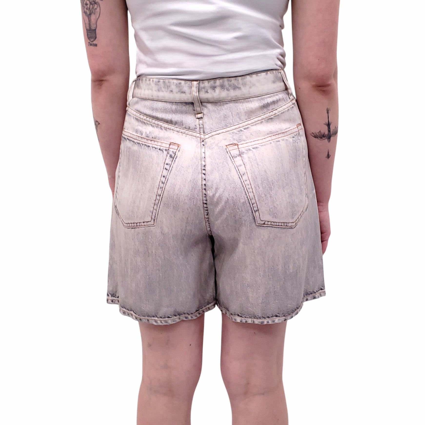 RAG & BONE LIGHT GREY MIRAMAR SHORTS - SIZE 27