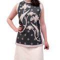 CHLOÉ GREEN PATTERNED LAYERED BLOUSE - SIZE 38
