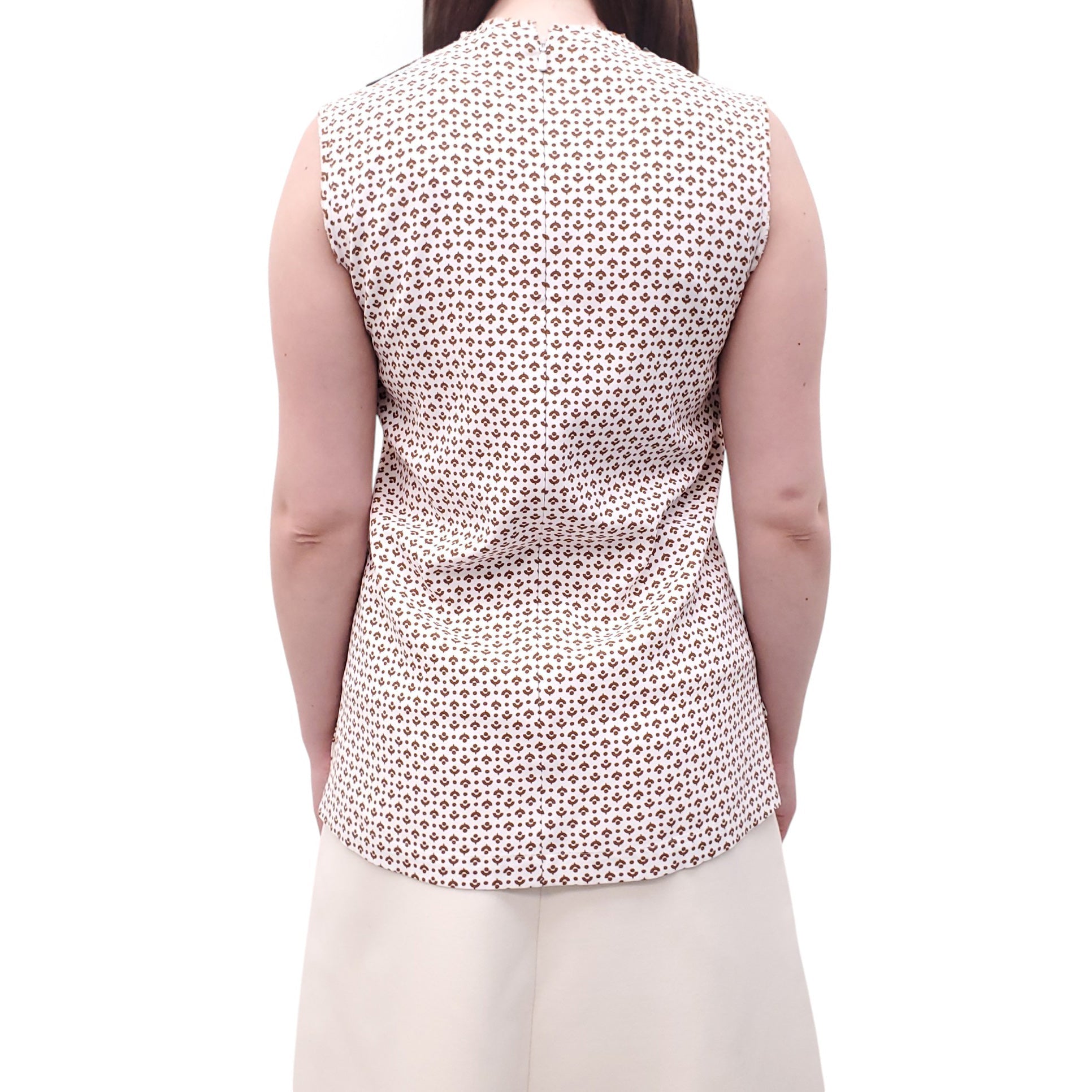 CHLOÉ GREEN PATTERNED LAYERED BLOUSE - SIZE 38