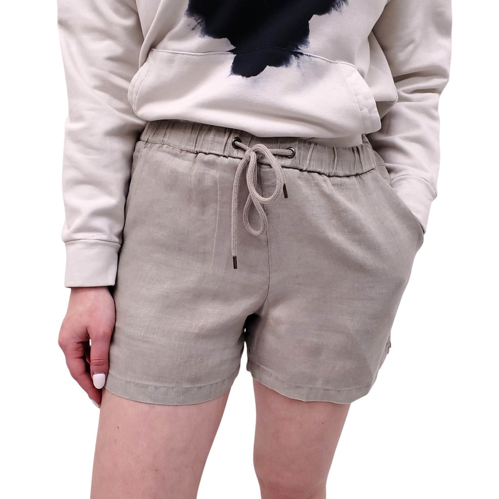 JAMES PERSE TAUPE LINEN SHORTS - SIZE 0