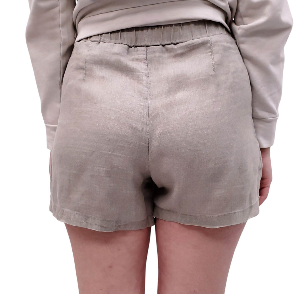 JAMES PERSE TAUPE LINEN SHORTS - SIZE 0