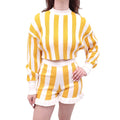 RAISA VANESSA YELLOW AND WHITE STRIPED SWEATER SET - SIZE 38