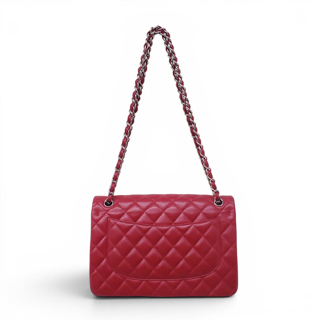 CHANEL RED CAVIAR LEATHER FLAP BAG