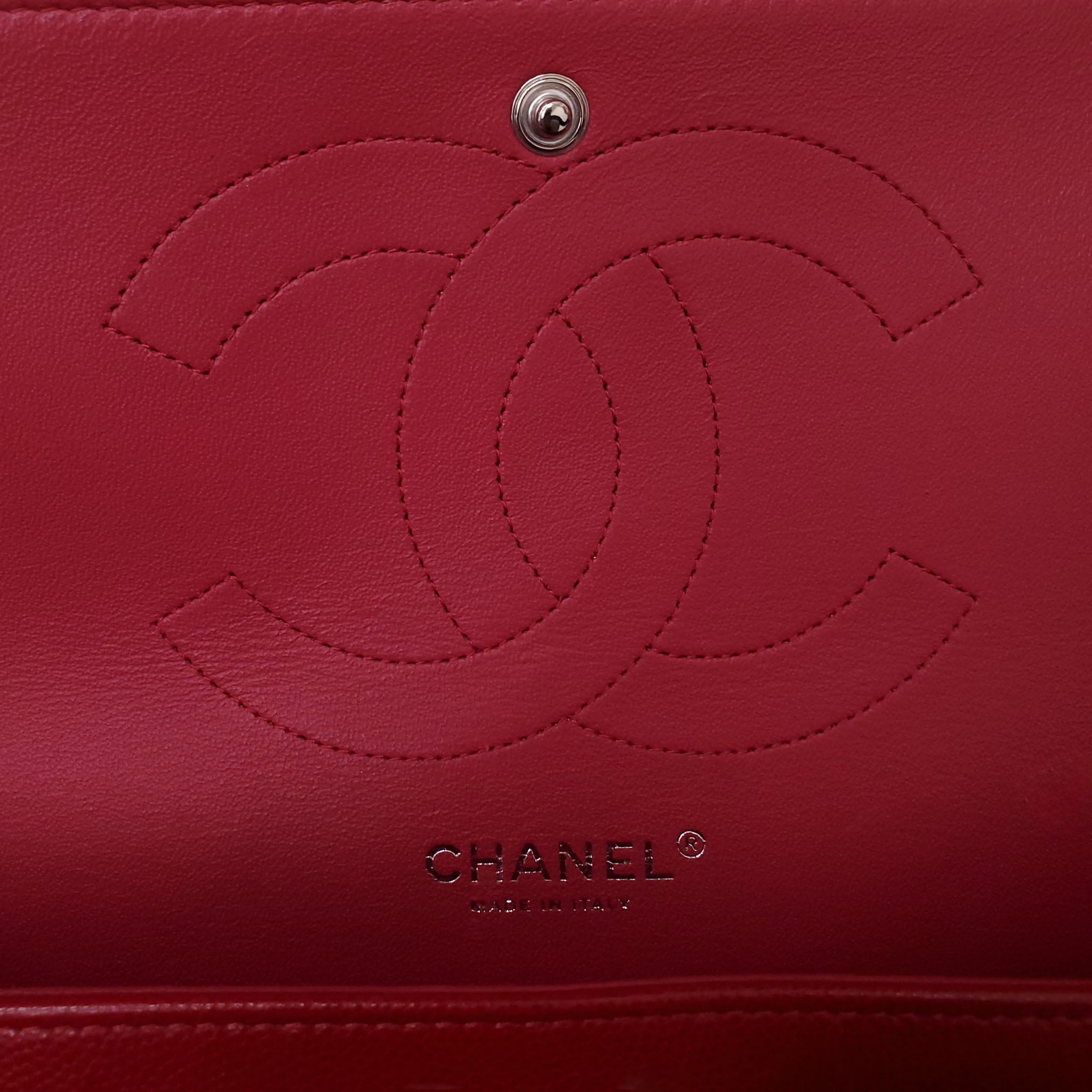 CHANEL RED CAVIAR LEATHER FLAP BAG