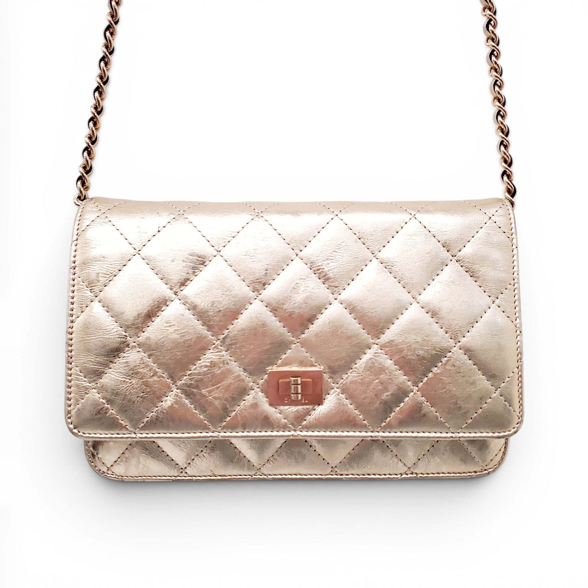 CHANEL GOLD RE-ISSUE WALLET ON A CHAIN