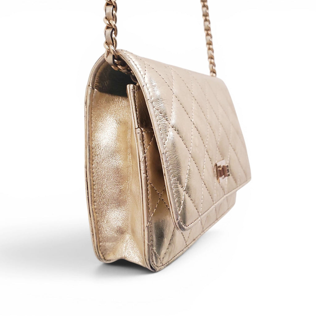CHANEL GOLD RE-ISSUE WALLET ON A CHAIN