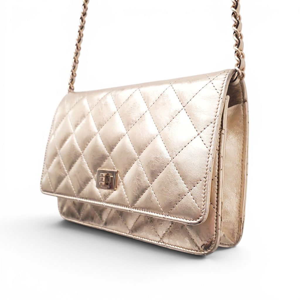 CHANEL GOLD RE-ISSUE WALLET ON A CHAIN