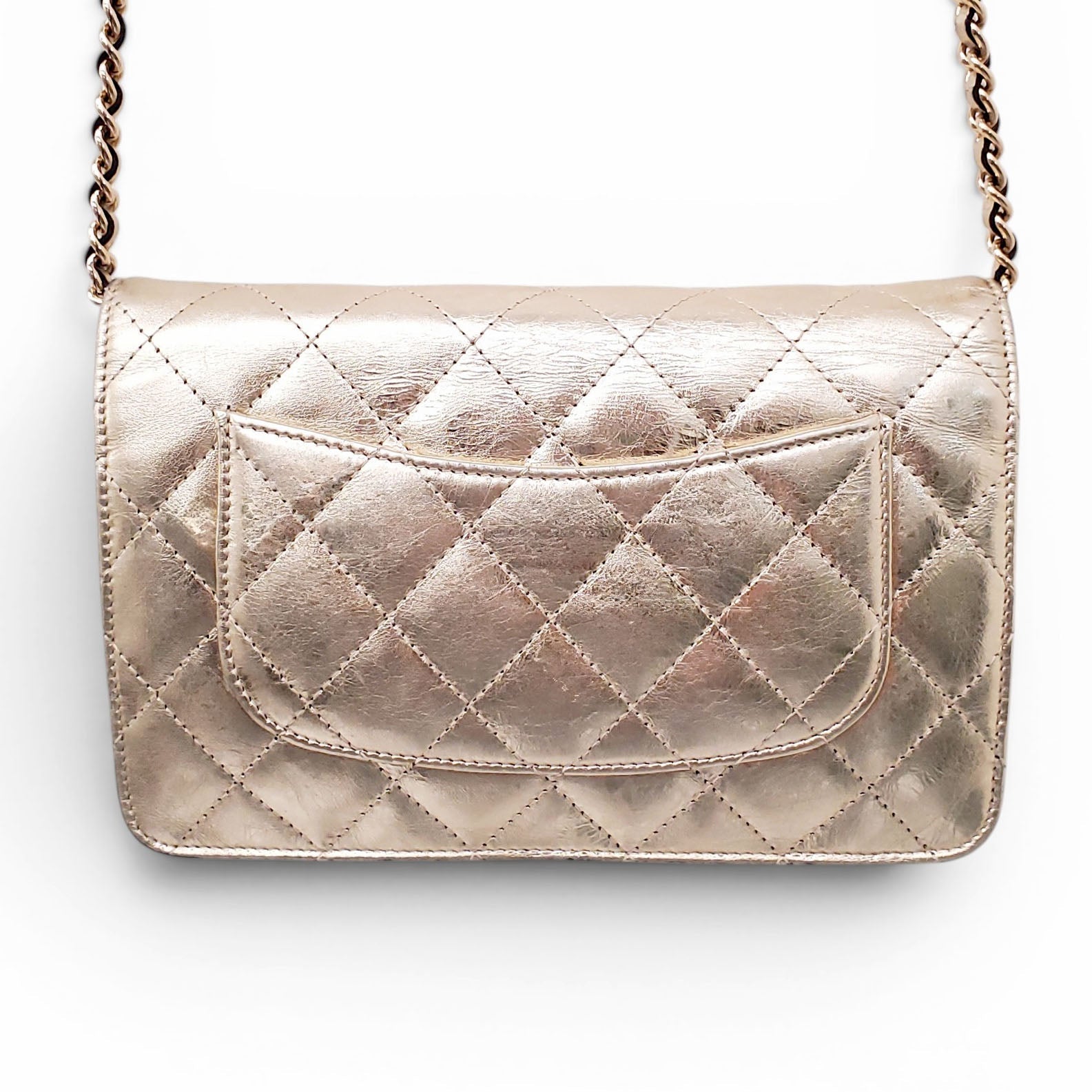 CHANEL GOLD RE-ISSUE WALLET ON A CHAIN