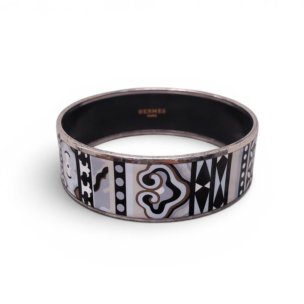 HERMÈS LARGE PATTERNED BANGLE - SIZE 70