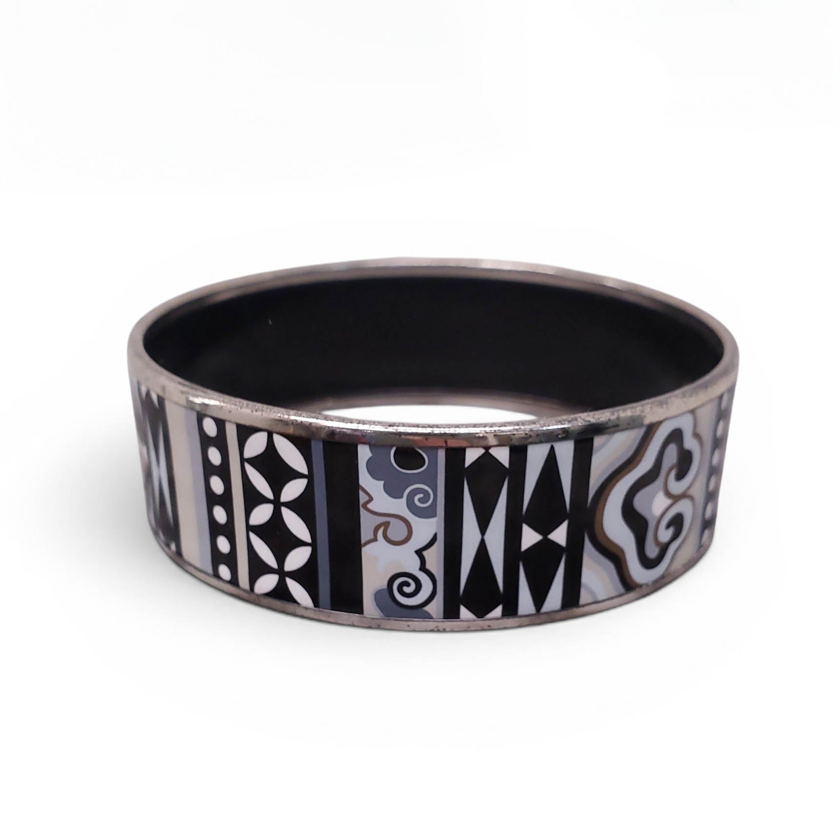 HERMÈS LARGE PATTERNED BANGLE - SIZE 70