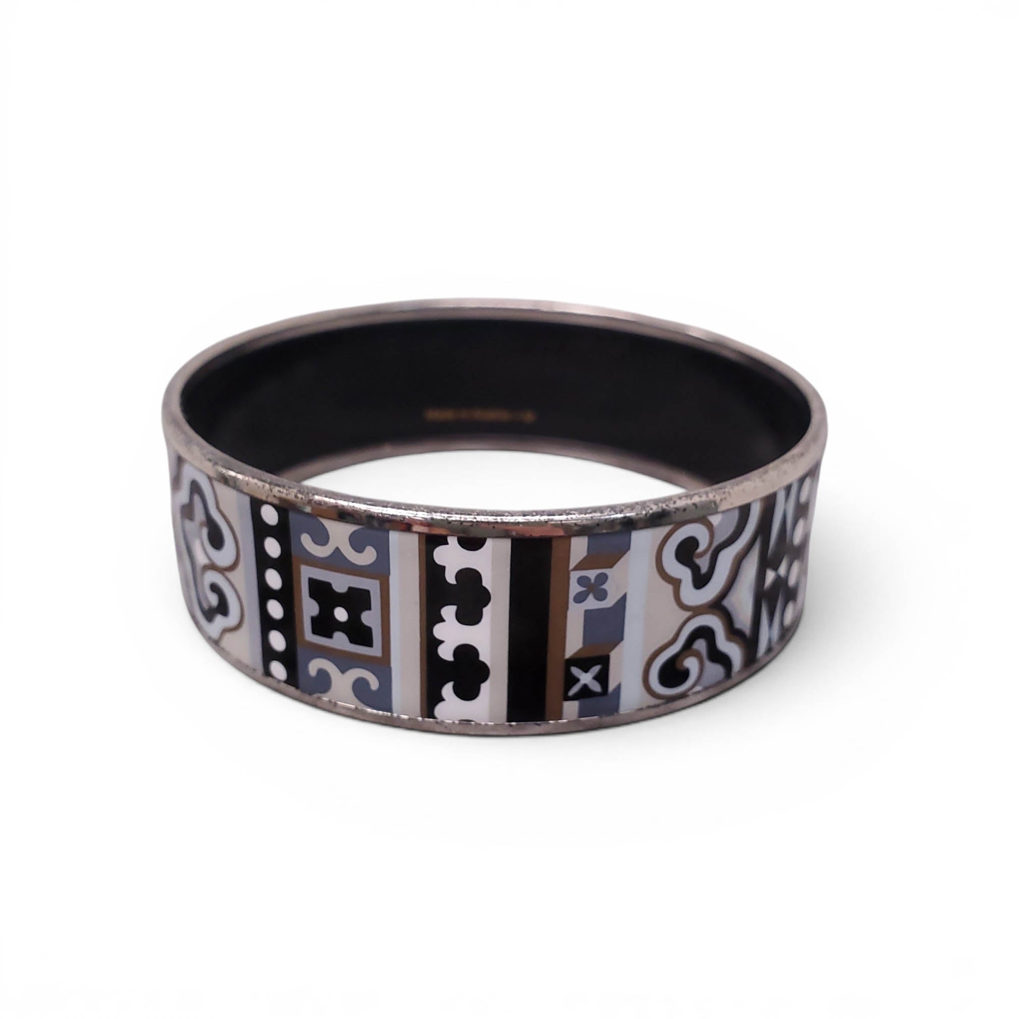 HERMÈS LARGE PATTERNED BANGLE - SIZE 70