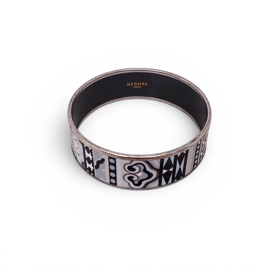HERMÈS LARGE PATTERNED BANGLE - SIZE 70