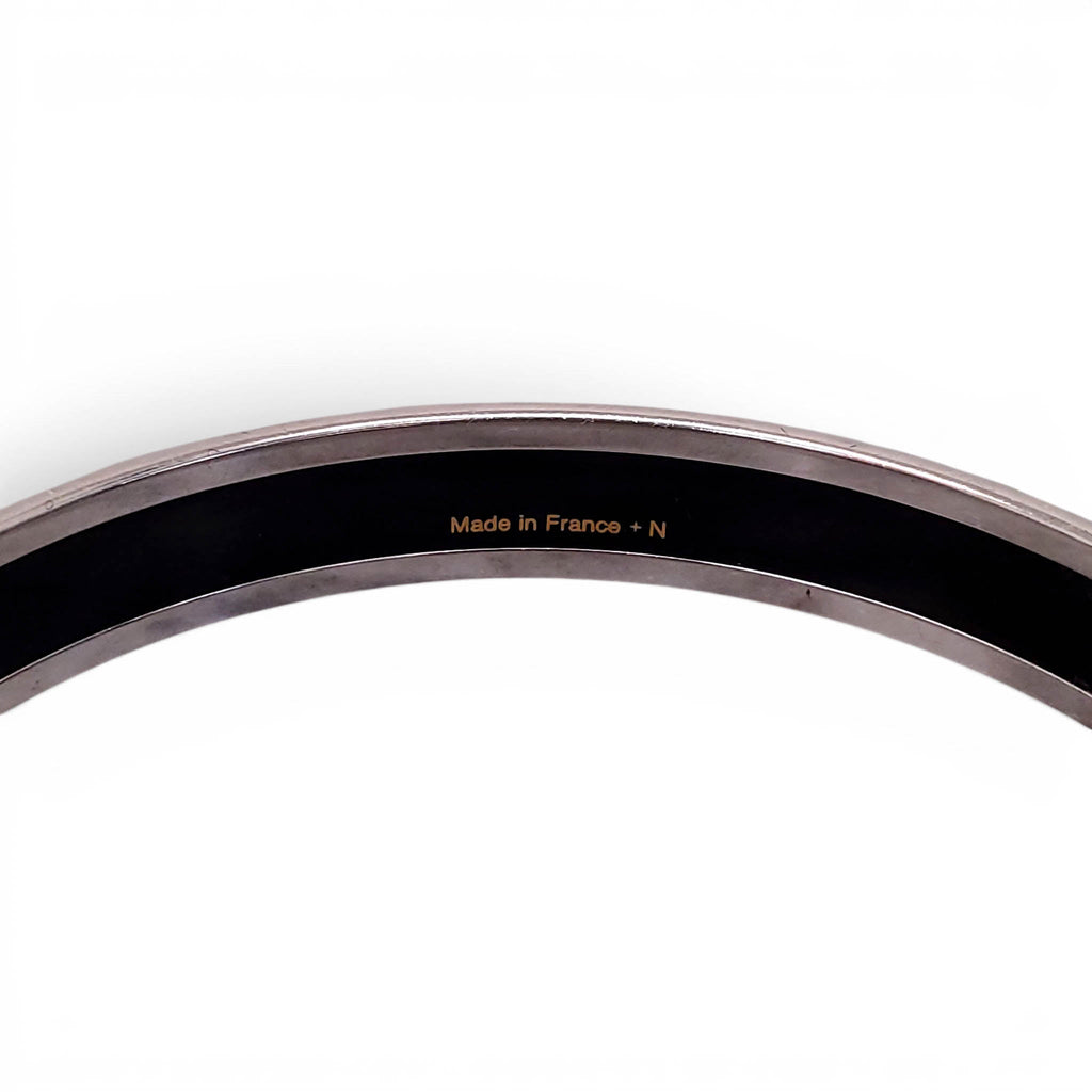 HERMÈS THIN GEOMETRIC FLORAL PATTERNED BANGLE - SIZE 70
