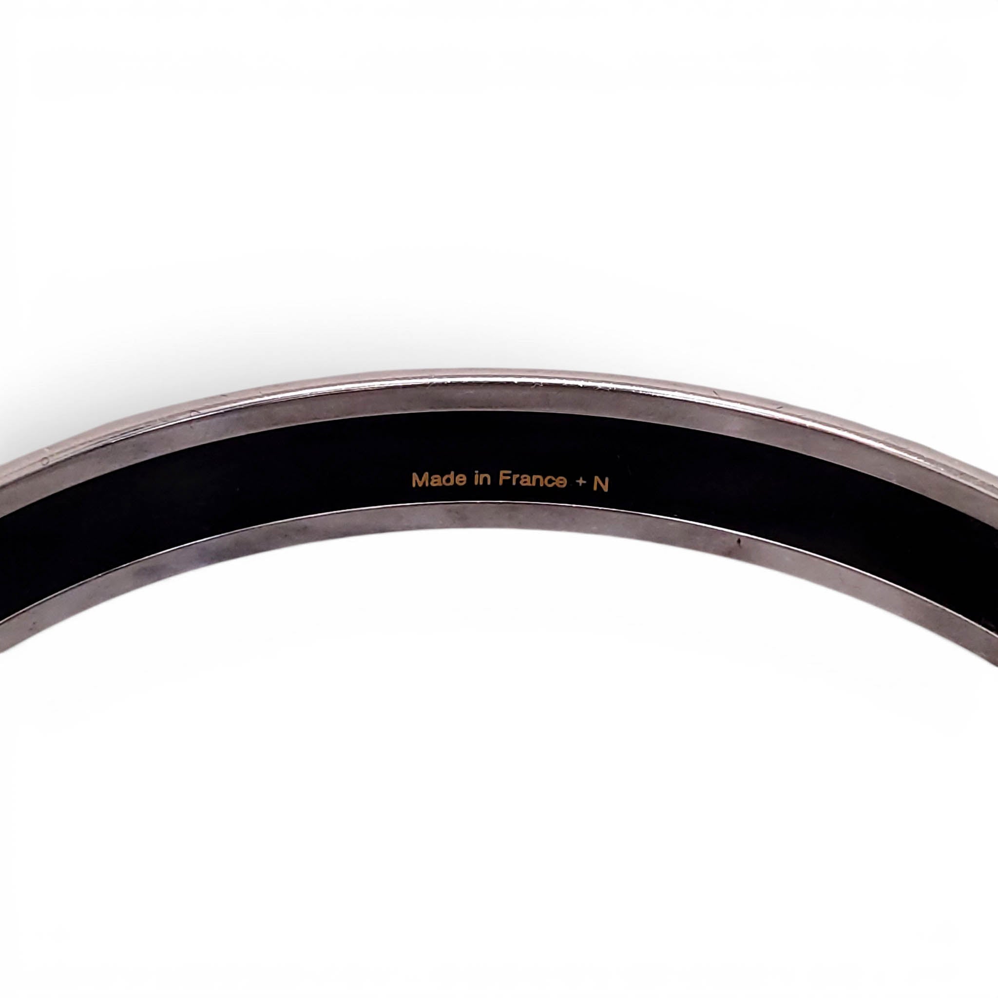 HERMÈS THIN GEOMETRIC FLORAL PATTERNED BANGLE - SIZE 70