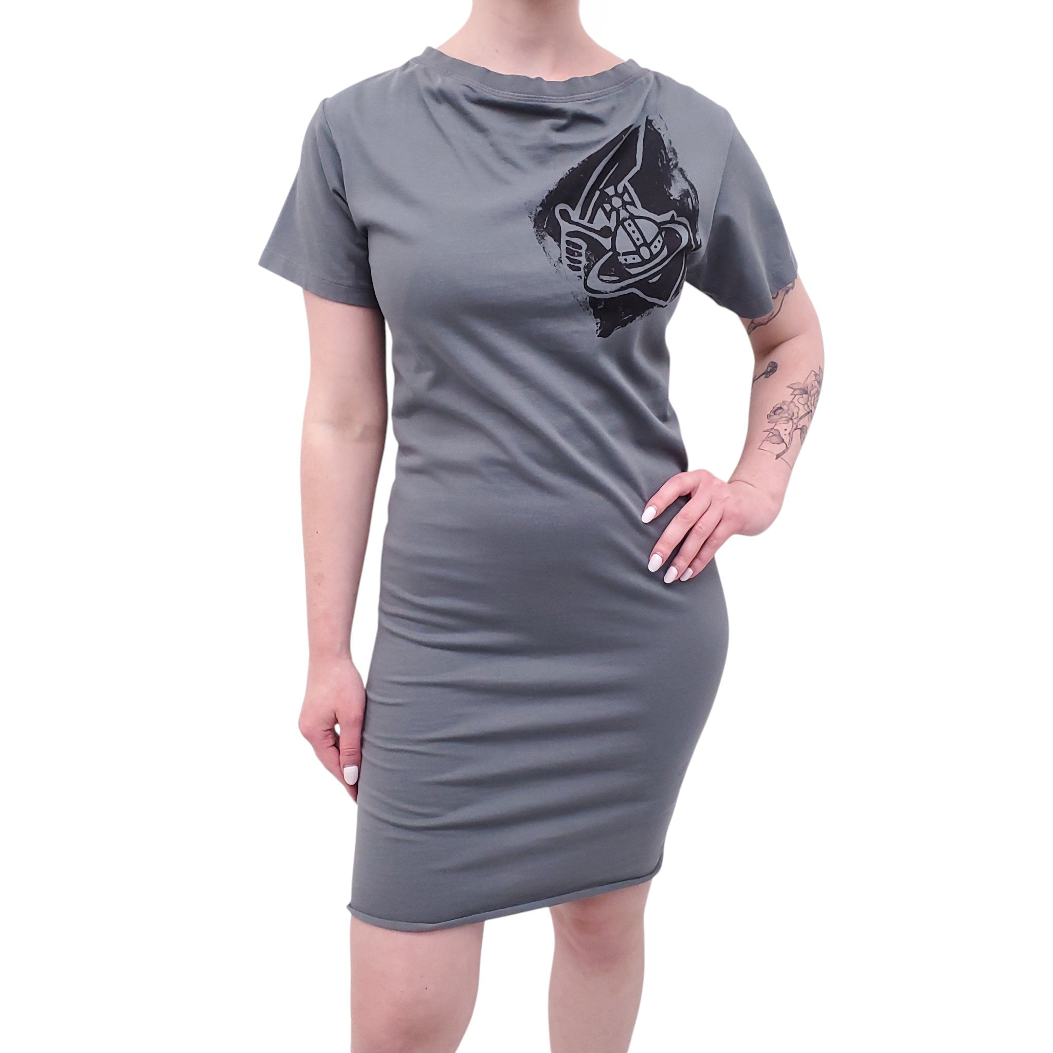 VIVIENNE WESTWOOD ORBIT LOGO T-SHIRT DRESS - SIZE S