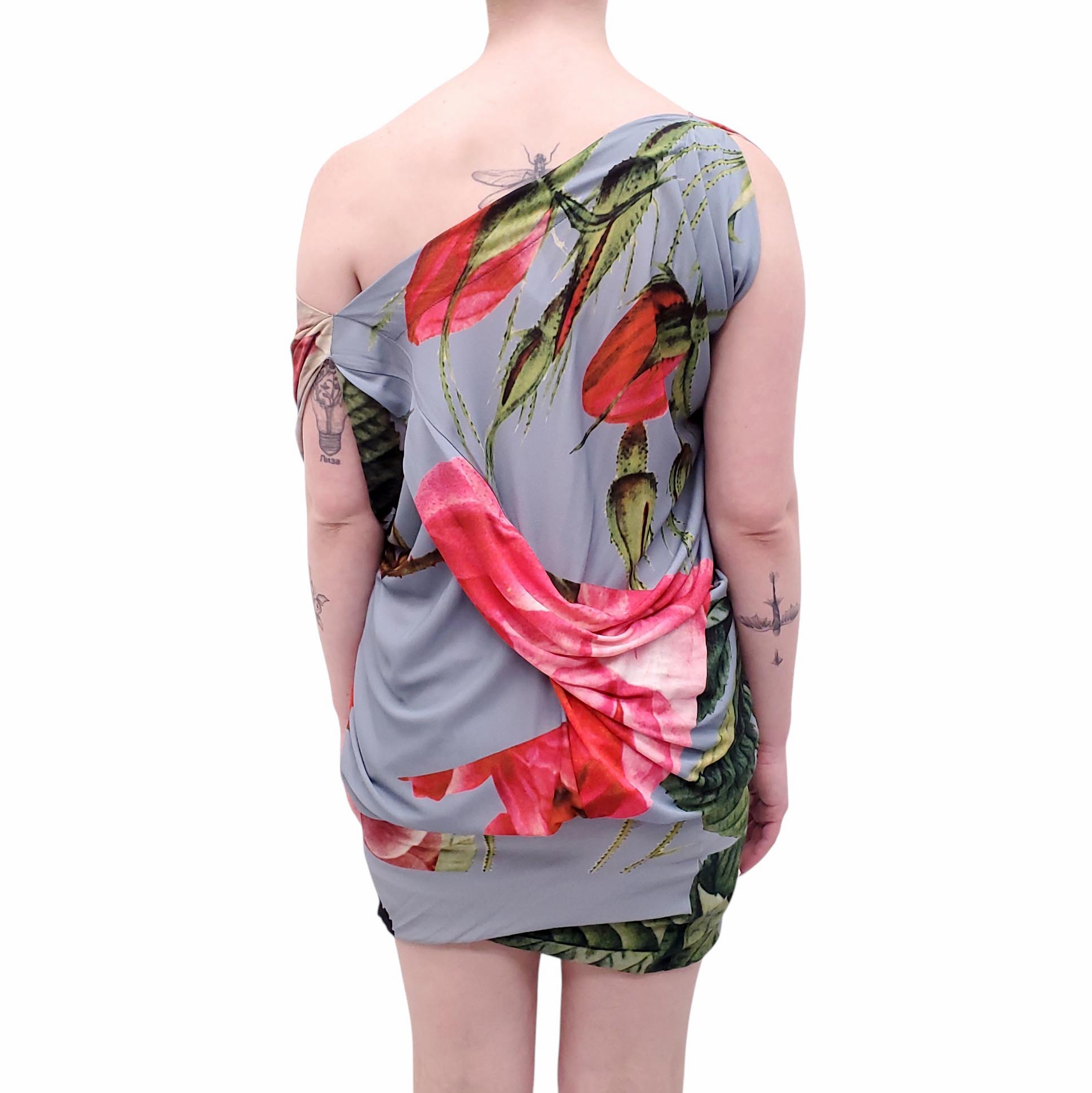 VIVIENNE WESTWOOD ASYMMETRICAL PATTERNED DRESS - SIZE M