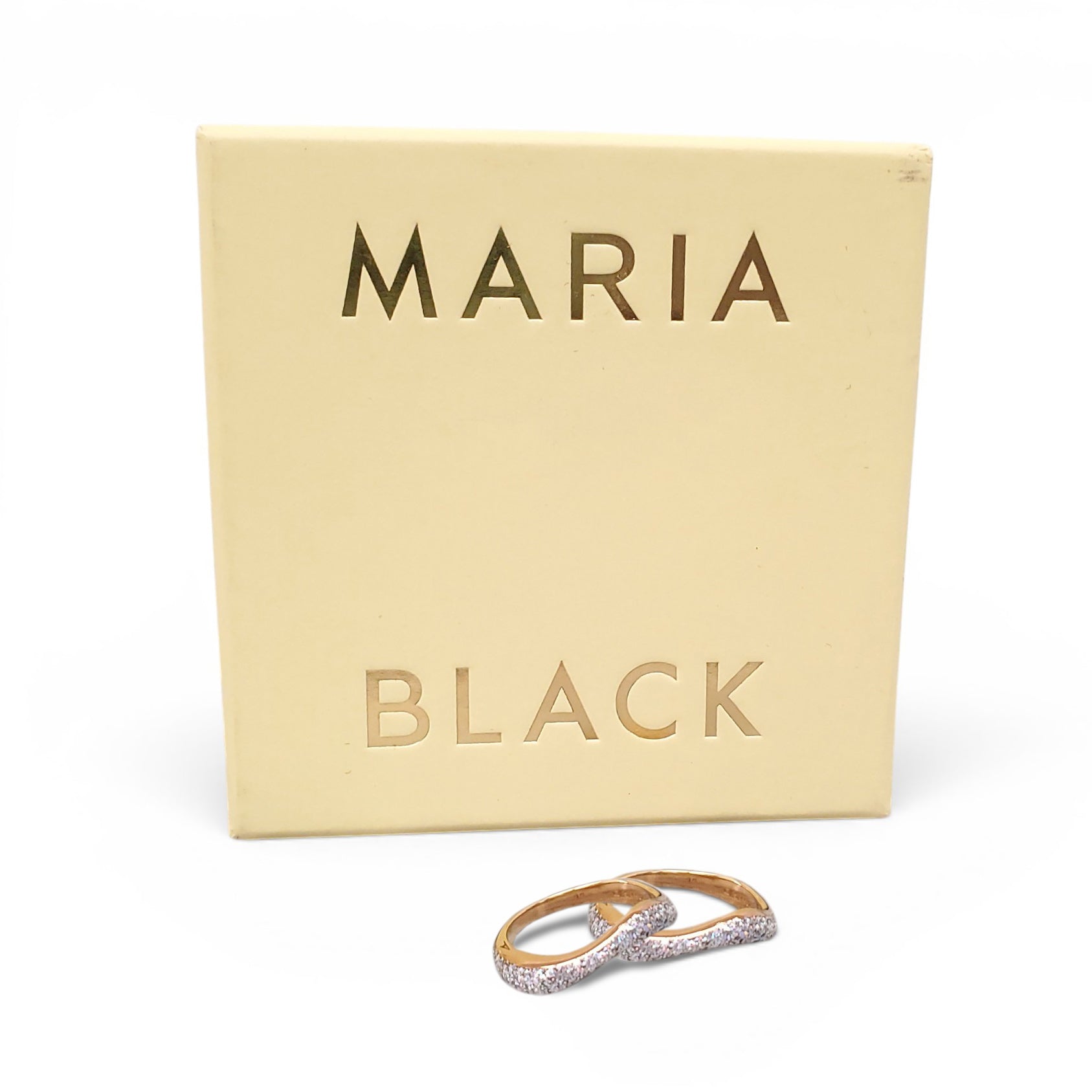 MARIA BLACK STERLING SILVER AURA OPAL GLITTER STACKABLE RINGS
