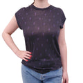 IRO BLACK PATTERNED T-SHIRT - SIZE S