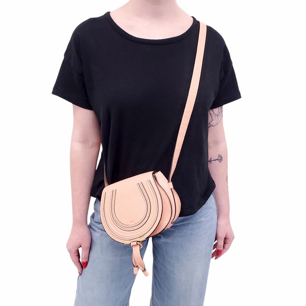 CHLOÉ PEACH SMALL MARCIE CROSSBODY BAG