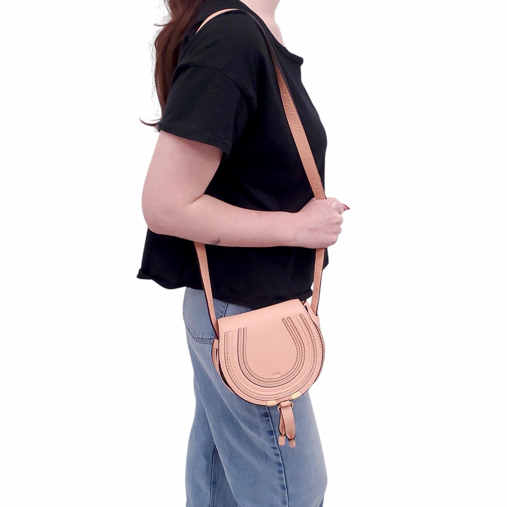 CHLOÉ PEACH SMALL MARCIE CROSSBODY BAG