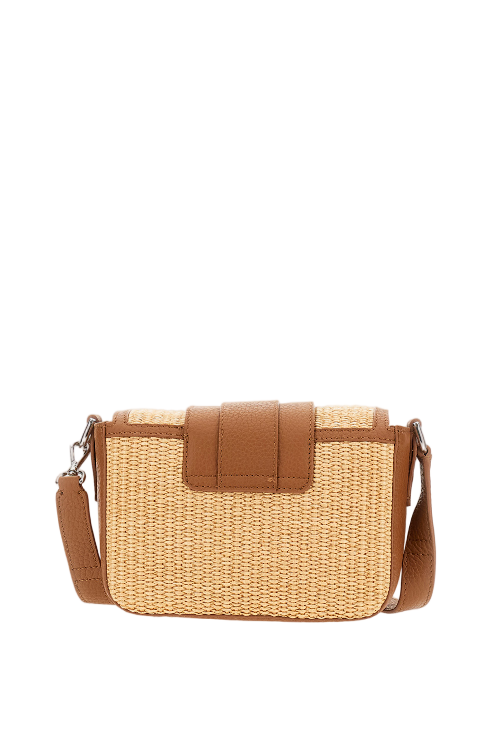Brown Beige Hogan H01X Raffia Flap Bag