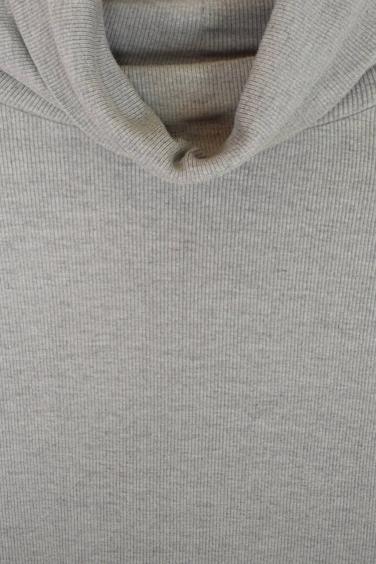 Women Rib Turtle Neck Top In Gray
