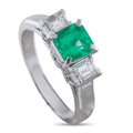 LB Exclusive Platinum 0.36ct Diamond and Emerald Ring MF14-041026