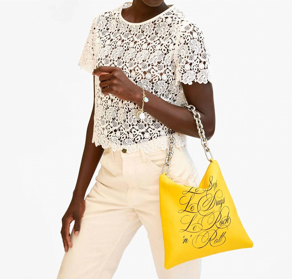 Women's Foldover Clutch In Yellow