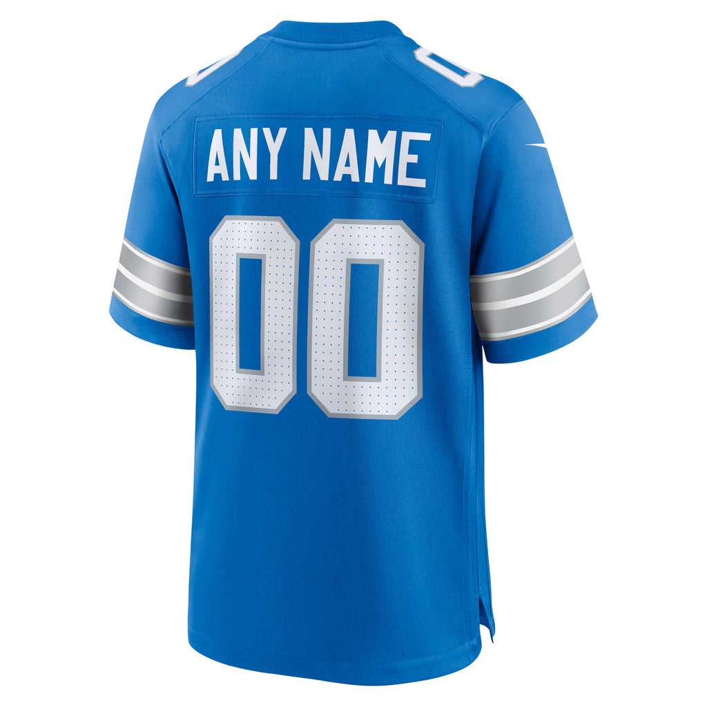 Detroit Lions Blue Custom Game Jersey