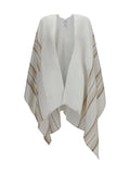 Brunello Cucinelli Women Open Poncho In Linen, Cashmere And Silk Blend