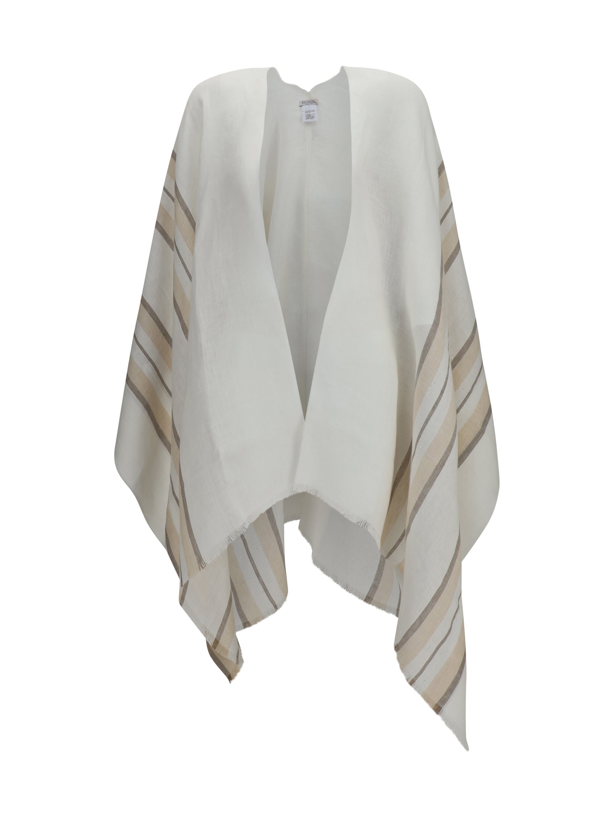 Brunello Cucinelli Women Open Poncho In Linen, Cashmere And Silk Blend